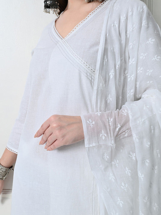 RAJPUTANA CAMISA Pure Cotton Angrakha Kurta Set With Trousers