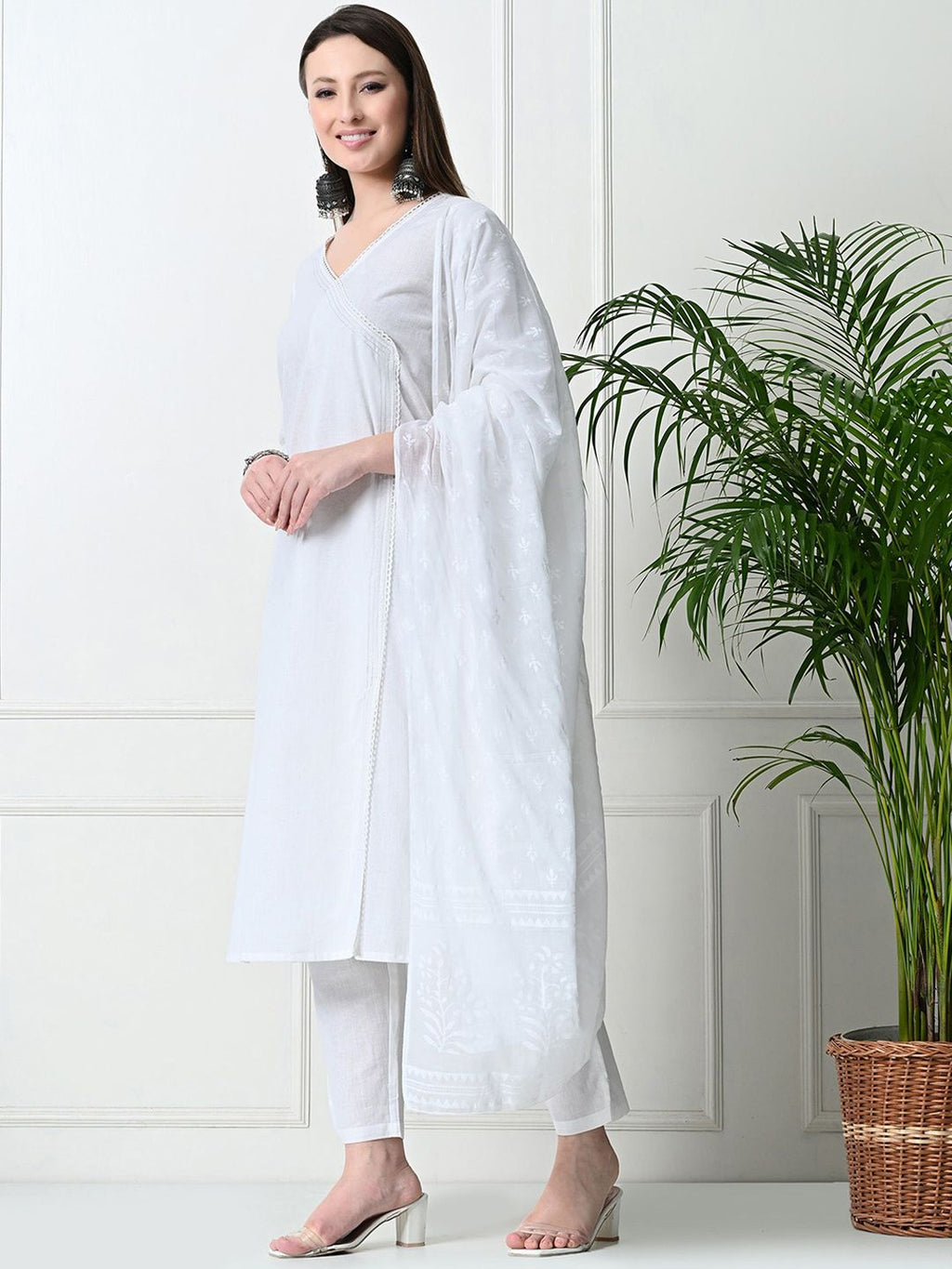 RAJPUTANA CAMISA Pure Cotton Angrakha Kurta Set With Trousers