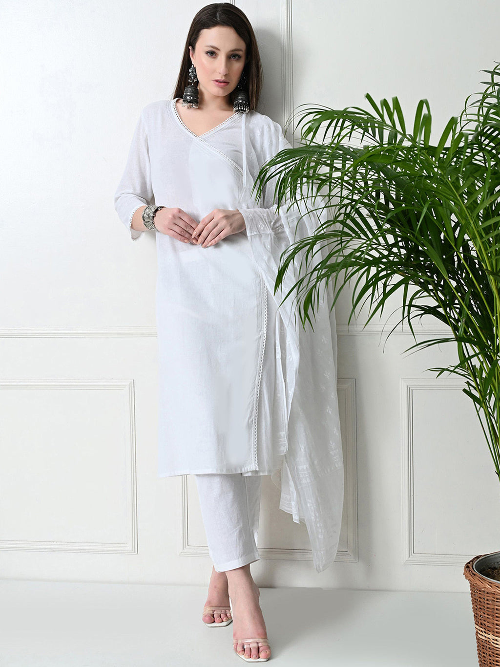 RAJPUTANA CAMISA Pure Cotton Angrakha Kurta Set With Trousers
