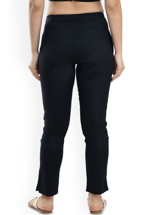 Rajputana Camisa Women Cotton Regular Fit Casual Trousers Black – photo 4