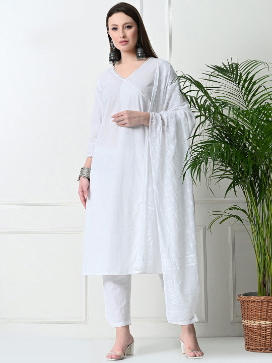RAJPUTANA CAMISA Pure Cotton Angrakha Kurta Set With Trousers