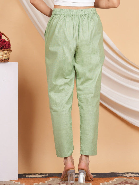 Rajputana Camisa High Rise Stretchable Trouser Green – photo 3