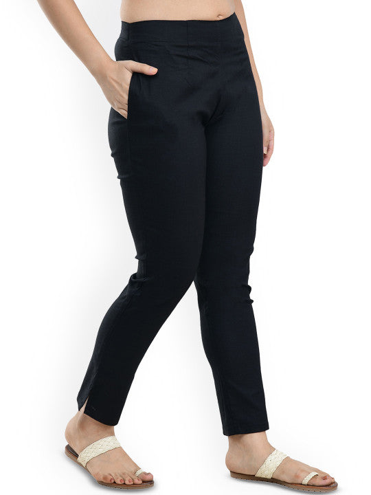 Rajputana Camisa Women Cotton Regular Fit Casual Trousers Black – photo 2
