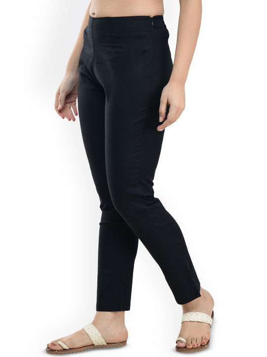 Rajputana Camisa Women Cotton Regular Fit Casual Trousers Black – photo 3