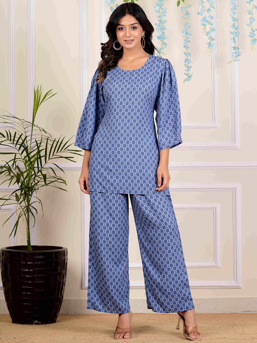 RAJPUTANA CAMISA Geometric Printed Tunic & Trouser Co-Ord Set