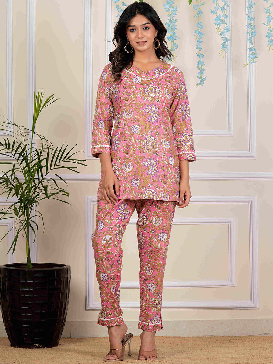 RAJPUTANA CAMISA Floral Printed Pure Cotton Tunic With Trouser
