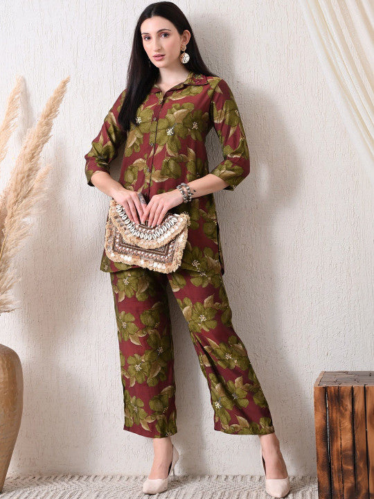 Rajputana Camisa Printed Shirt Collar Shirt & Trousers Co-Ords – photo 2