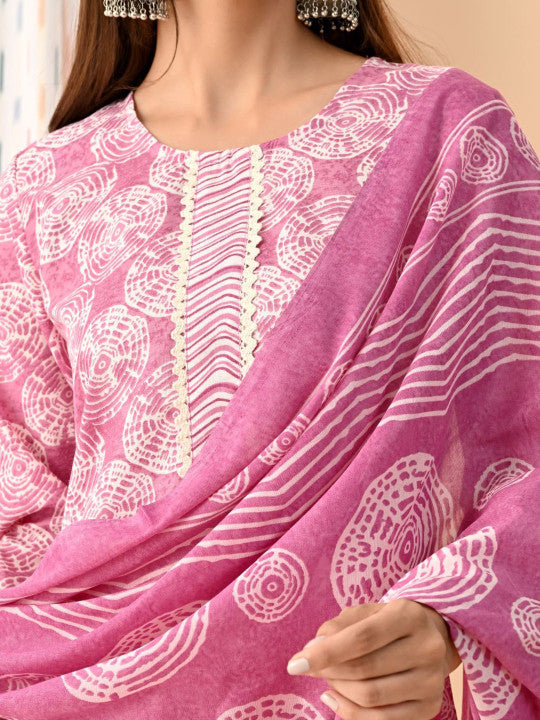 RAJPUTANA CAMISA Women Geometric Printed Kurta Set Trousers Dupatta – photo 2