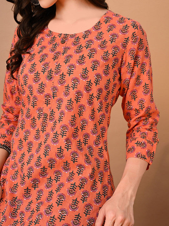 Rajputana Camisa Floral Printed Cotton Regular Straight Kurta – photo 2