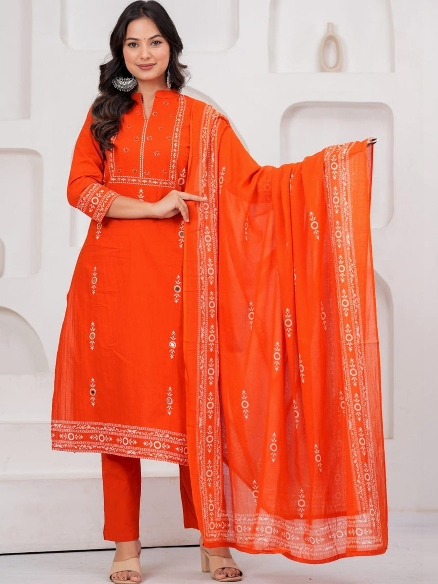 RAJPUTANA CAMISA Women Ethnic Motifs Printed Pure Cotton Kurta Set