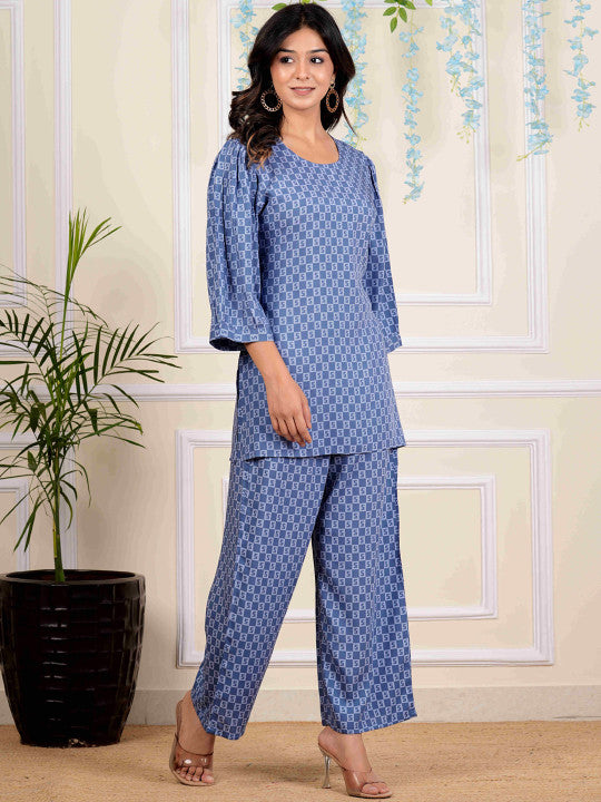 RAJPUTANA CAMISA Geometric Printed Tunic & Trouser Co-Ord Set – photo 3