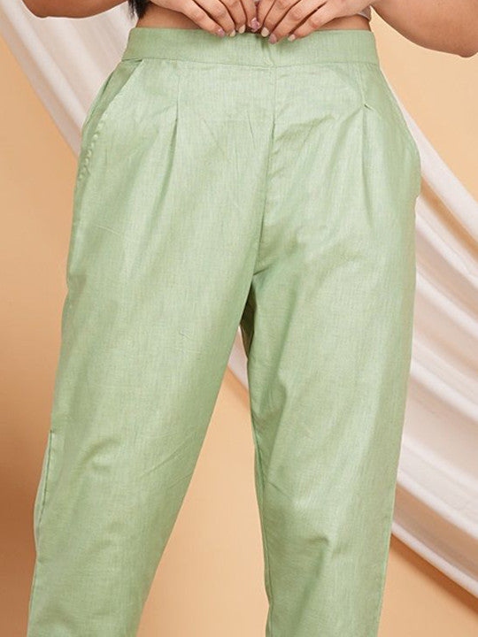 Rajputana Camisa High Rise Stretchable Trouser Green – photo 4