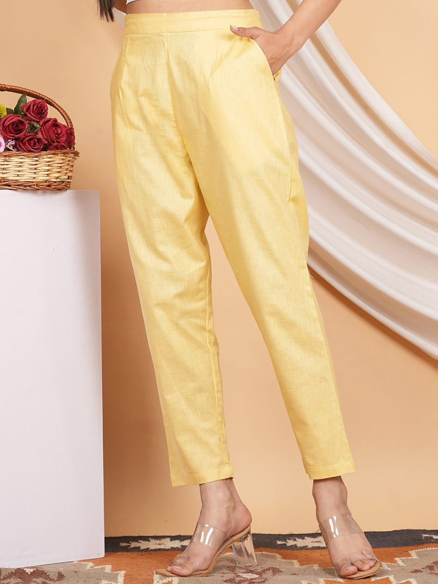 Rajputana Camisa Women's High Rise Stretchable Trouser Yellow