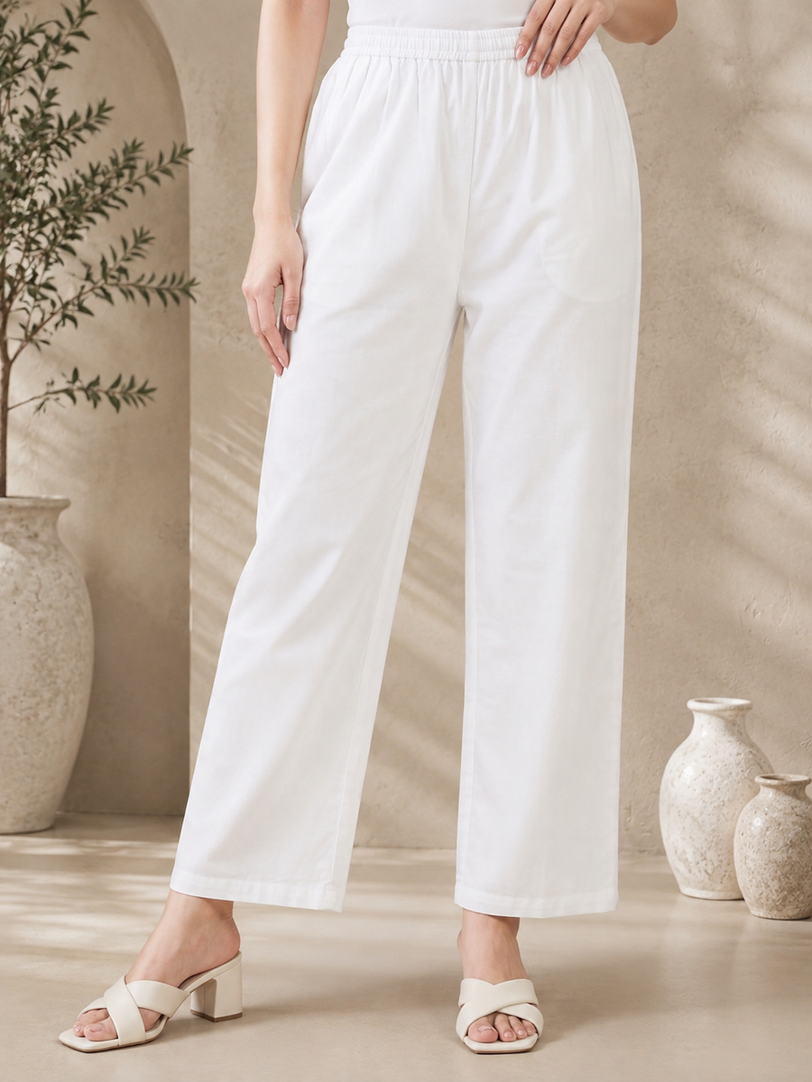 Rajputana Camisa White Cotton Embroidered Kurta Pant Dupatta Set
