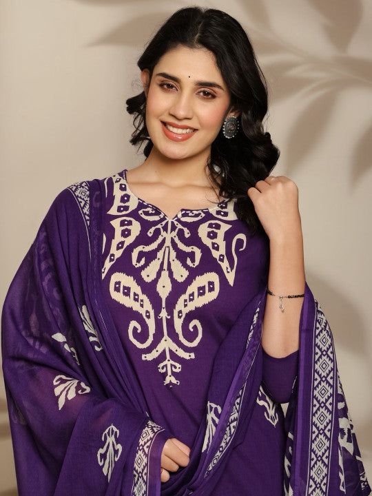 RAJPUTANA CAMISA Ethnic Motifs Printed Pure Cotton Kurta Set – photo 3