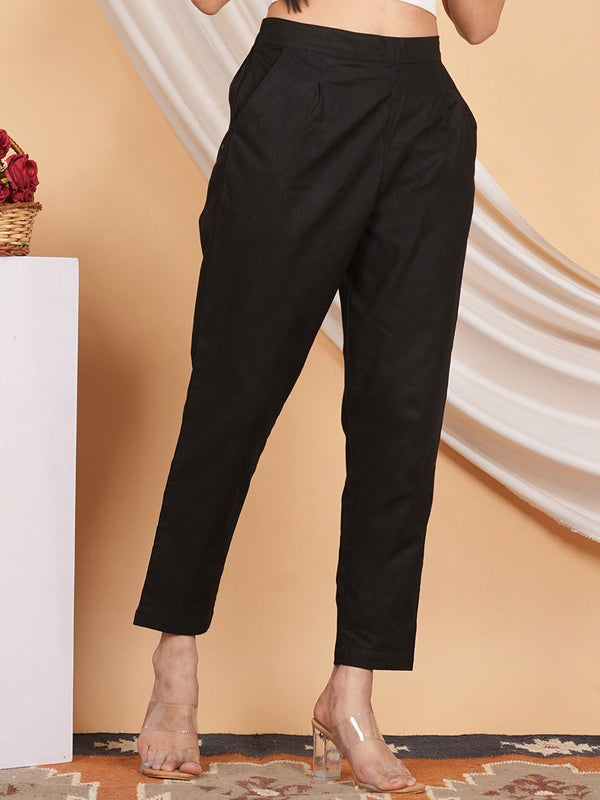 RAJPUTANA CAMISA High Rise Stretchable Women's Trousers Black
