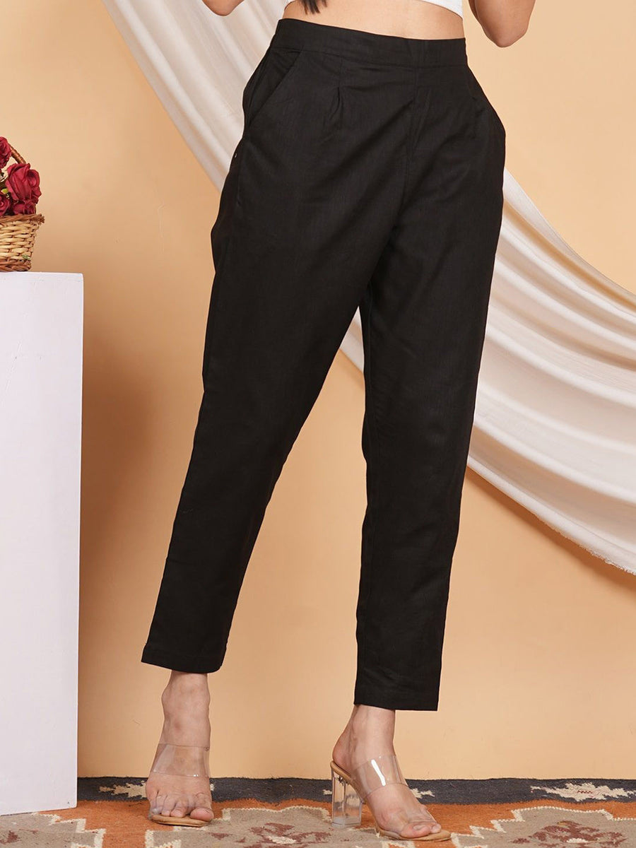 RAJPUTANA CAMISA High Rise Stretchable Women's Trousers Black