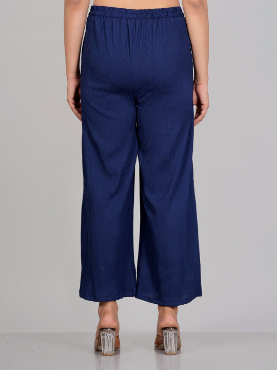 Rajputana Camisa Women Blue Woven Straight Fit Palazzos – photo 2