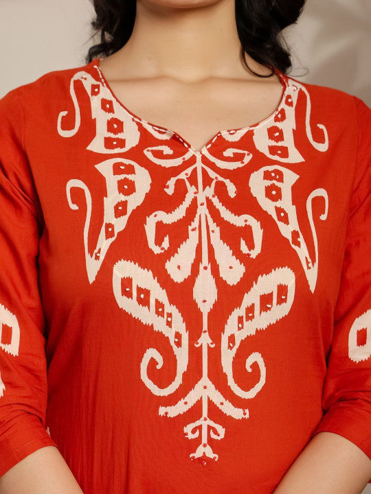 RAJPUTANA CAMISA Women Ethnic Motifs Printed Pure Cotton Kurta Set – photo 2