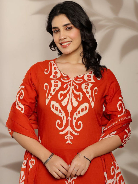 RAJPUTANA CAMISA Women Ethnic Motifs Printed Pure Cotton Kurta Set – photo 3