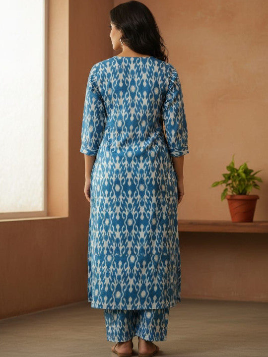 RAJPUTANA CAMISA Cotton Printed Tunic With Trousers Set – photo 2