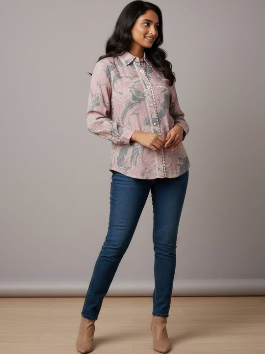 RAJPUTANA CAMISA Women Abstract Printed Casual Shirt