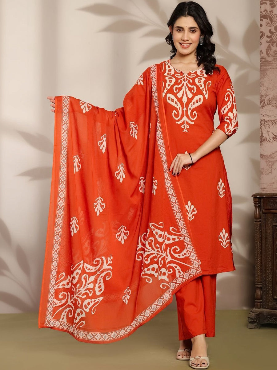 RAJPUTANA CAMISA Women Ethnic Motifs Printed Pure Cotton Kurta Set